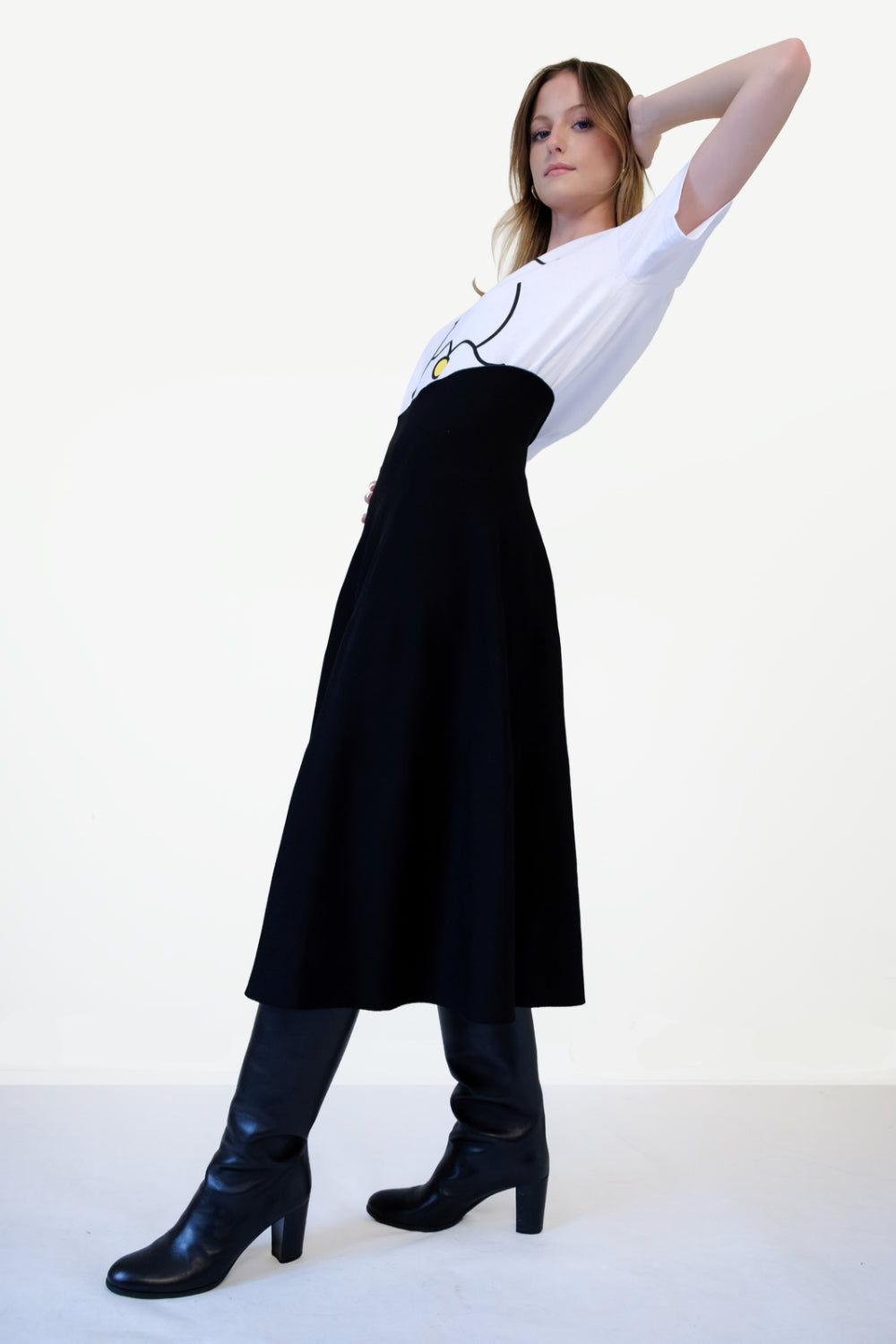 REVERSIBLE KNIT SKIRT I BLACK SIDE