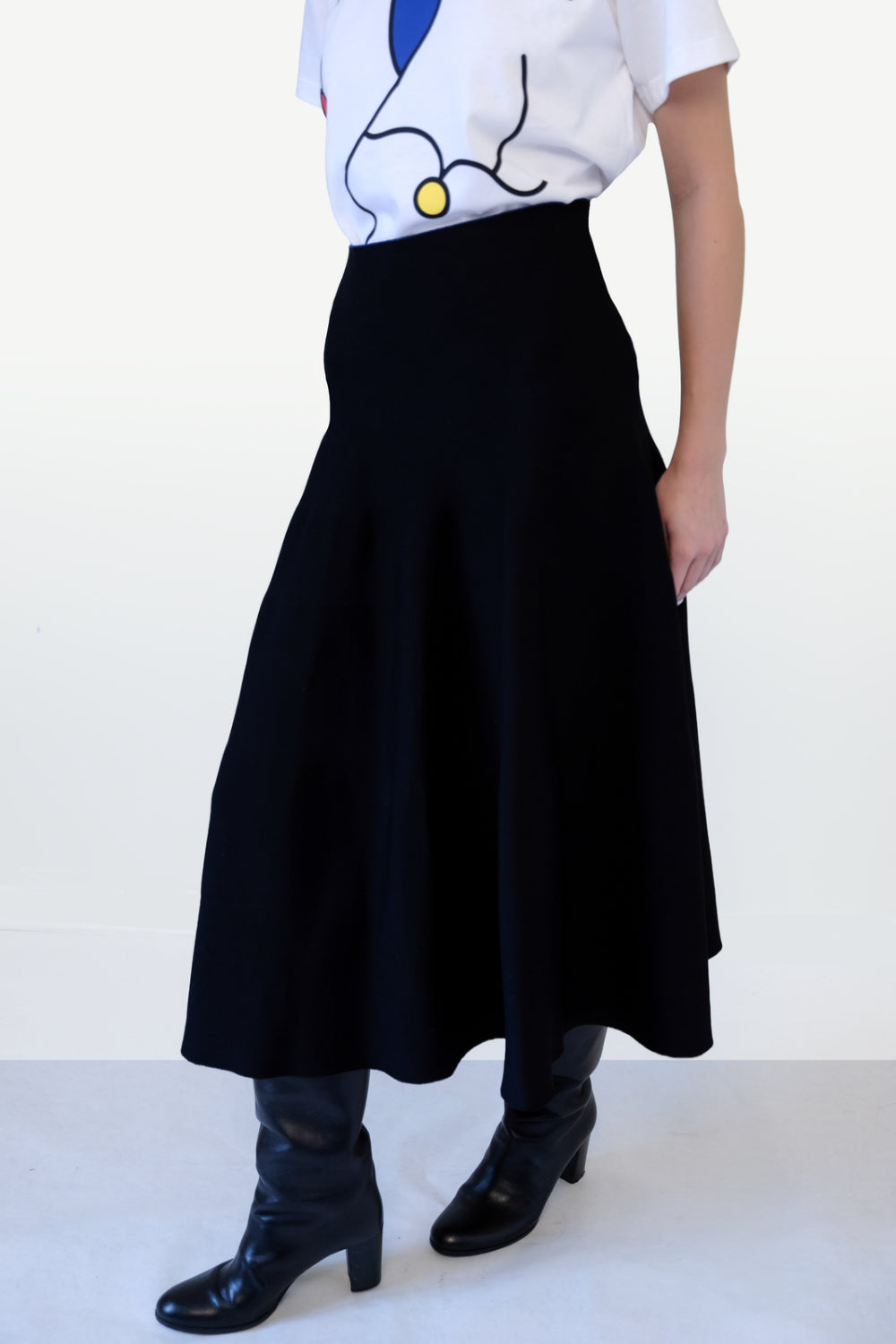REVERSIBLE KNIT SKIRT I BLACK SIDE