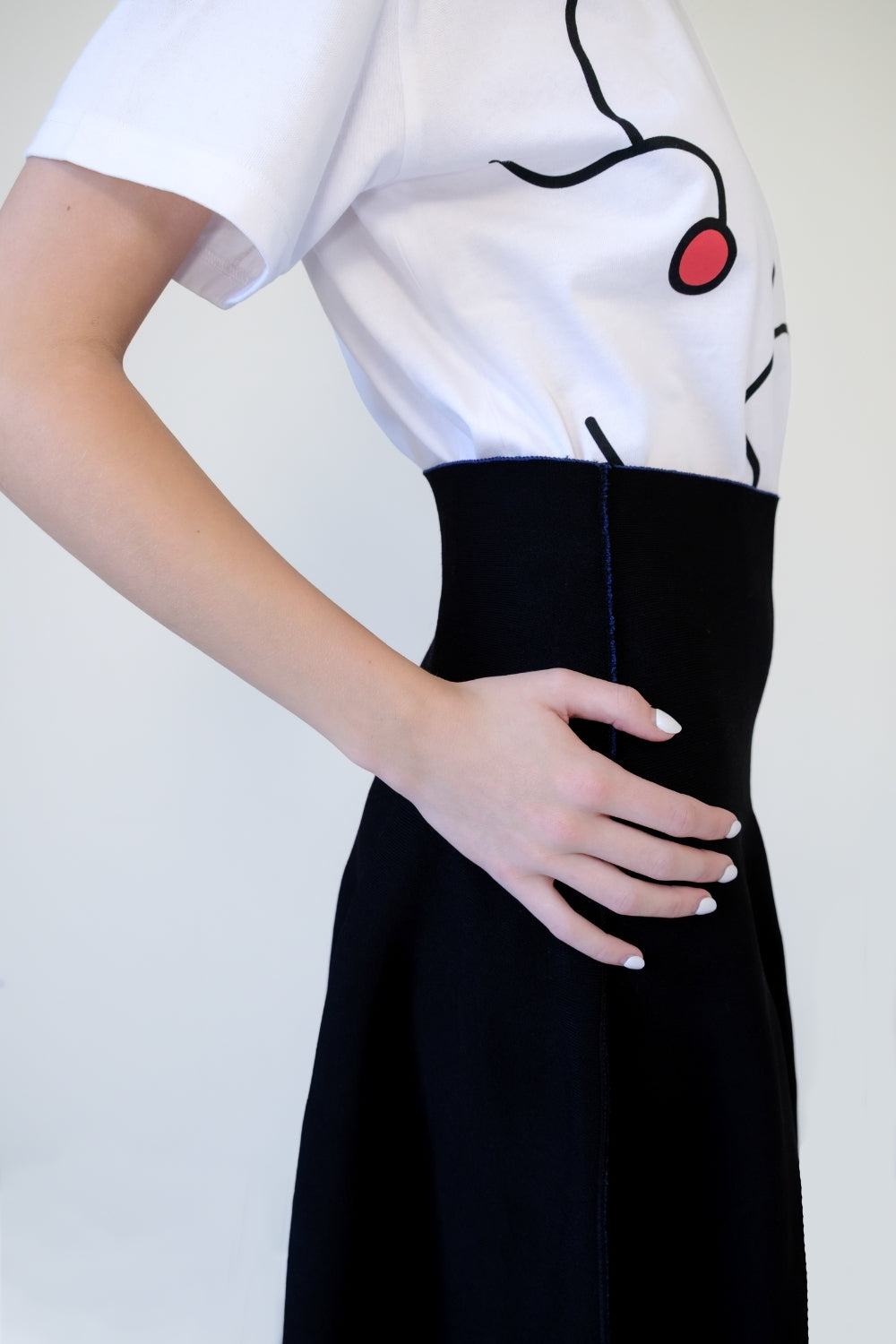 REVERSIBLE KNIT SKIRT I BLACK SIDE