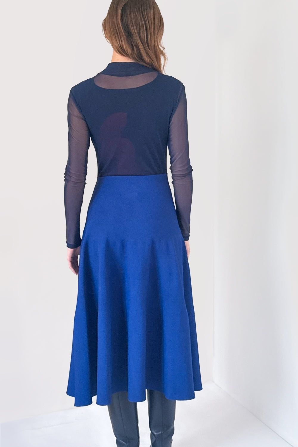 REVERSIBLE KNIT SKIRT I BLUE SIDE