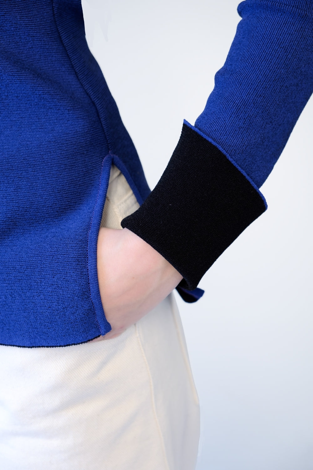REVERSIBLE KNIT TOP I BLUE SIDE