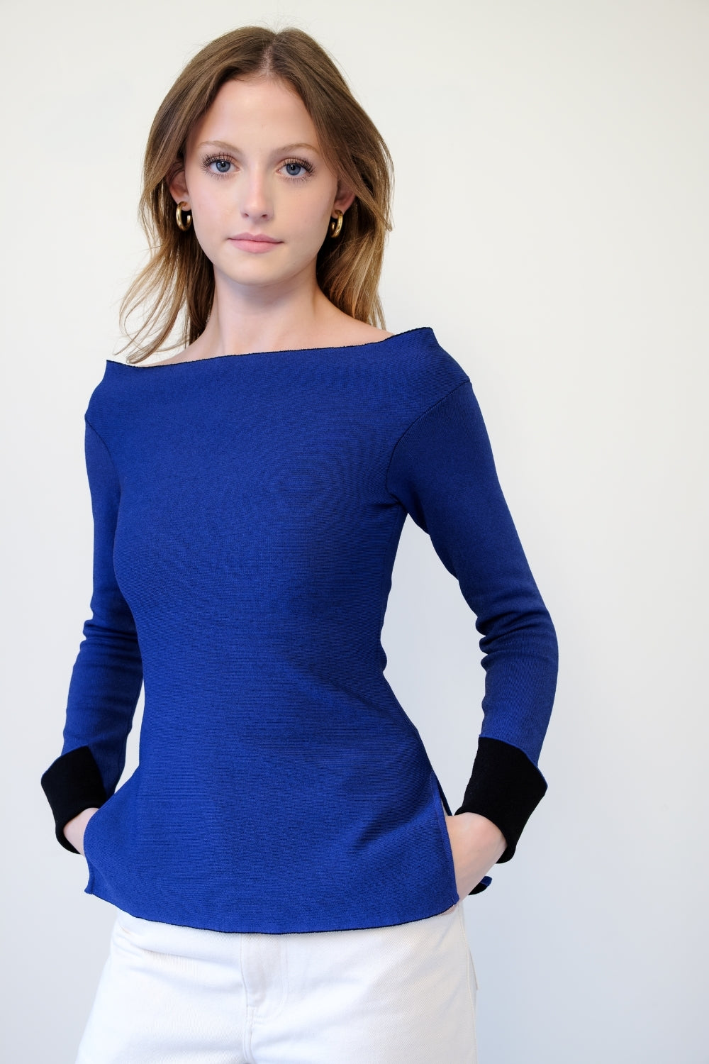 REVERSIBLE KNIT TOP I BLACK SIDE