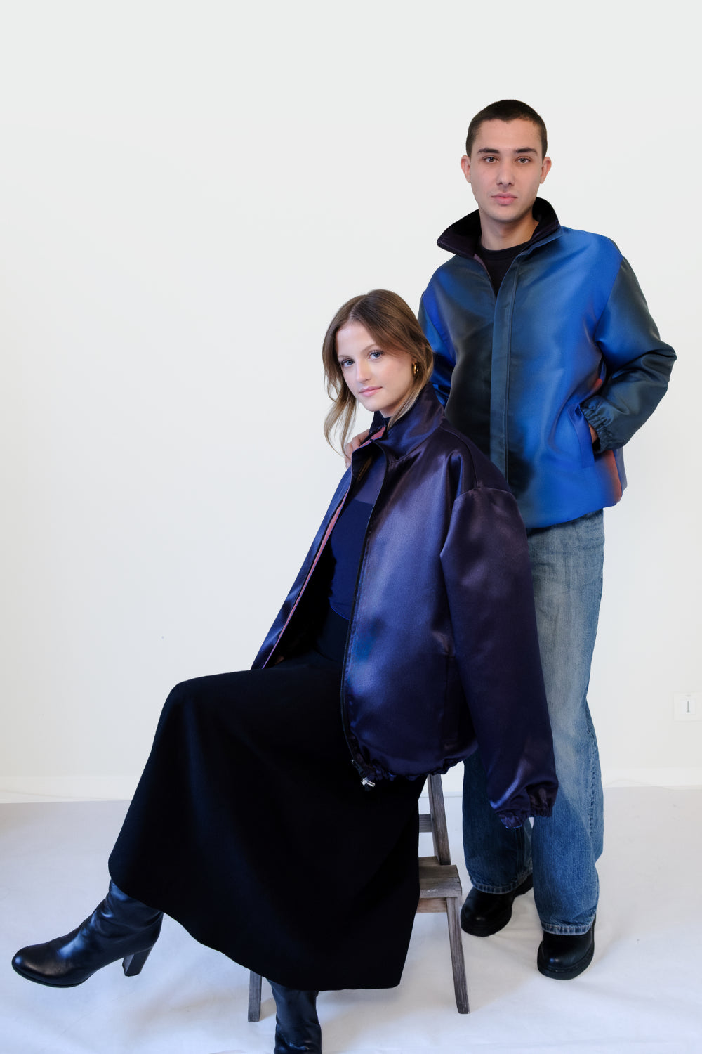 UNISEX REVERSIBLE BOMBER I BLUE SIDE