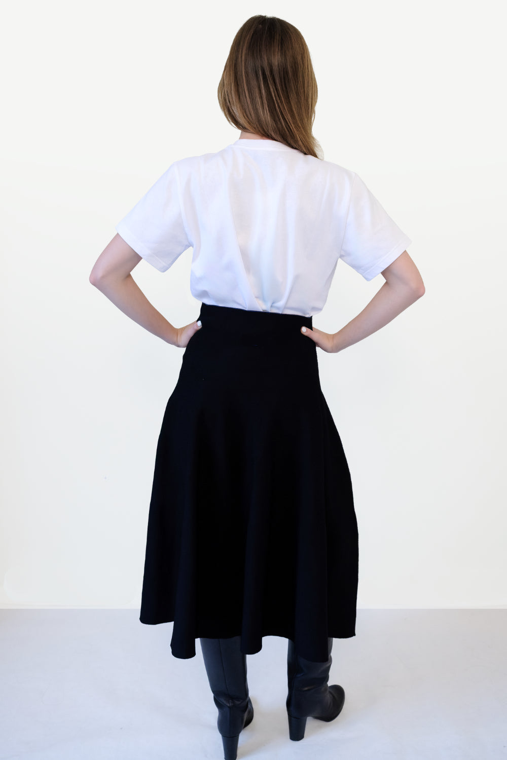 REVERSIBLE KNIT SKIRT I BLUE SIDE