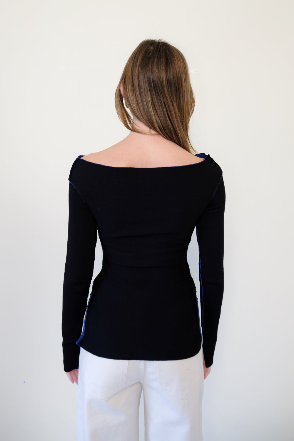 REVERSIBLE KNIT TOP I BLUE SIDE