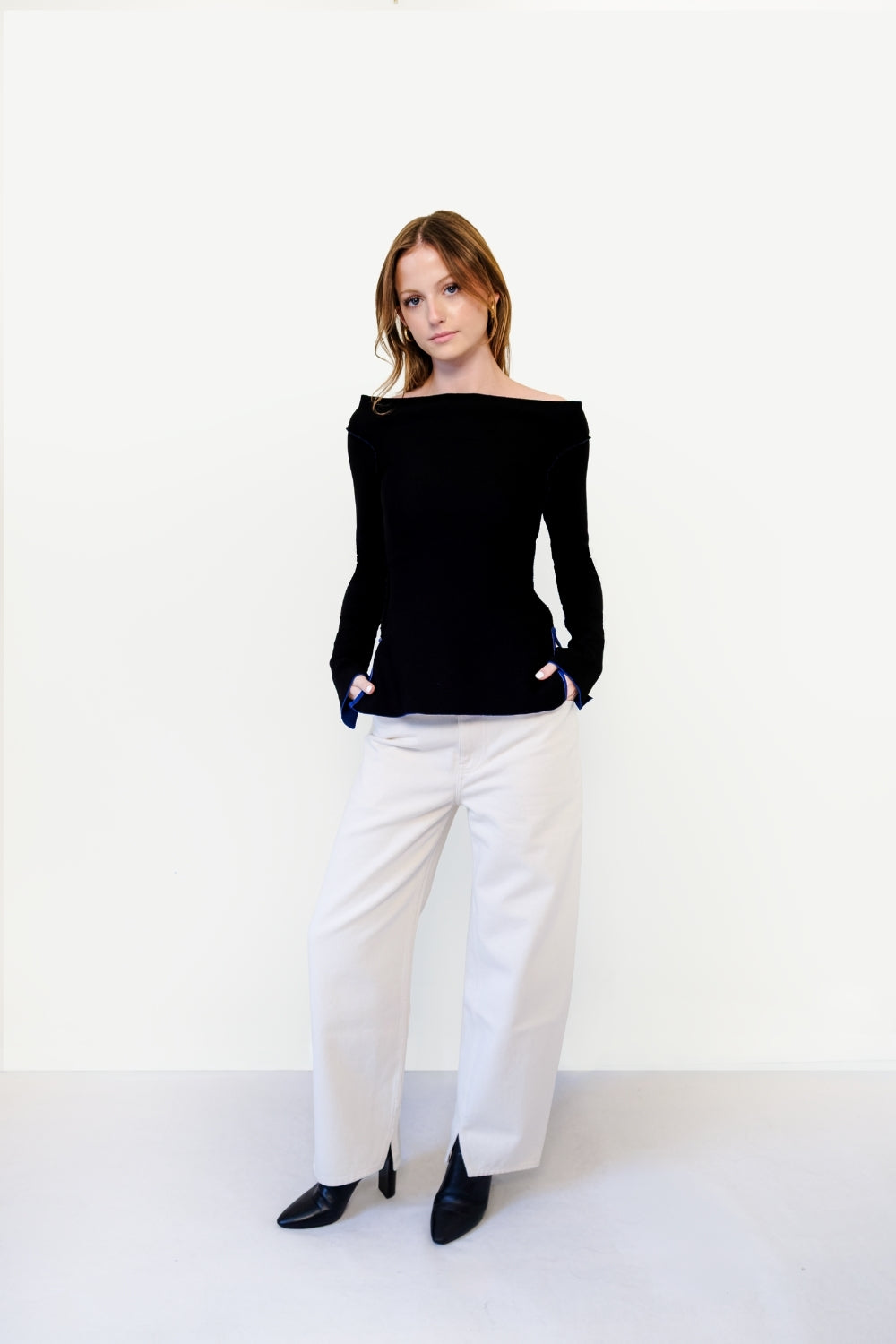 REVERSIBLE KNIT TOP I BLACK SIDE