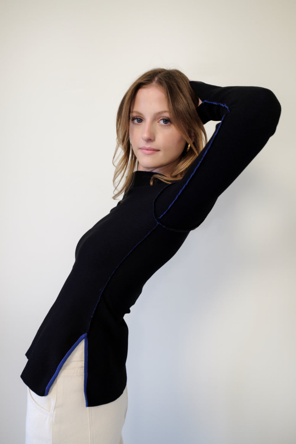 REVERSIBLE KNIT TOP I BLACK SIDE