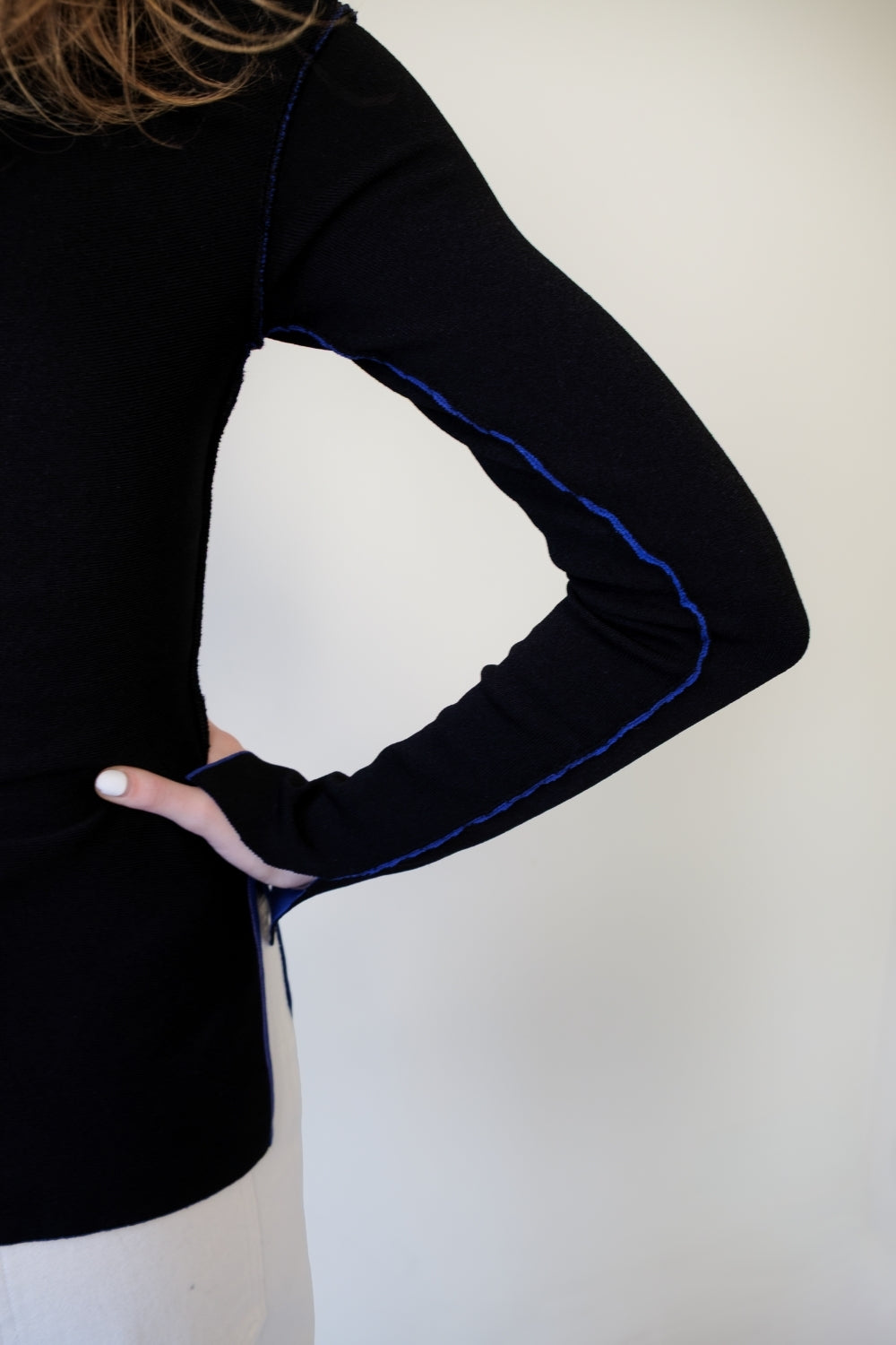 REVERSIBLE KNIT TOP I BLACK SIDE