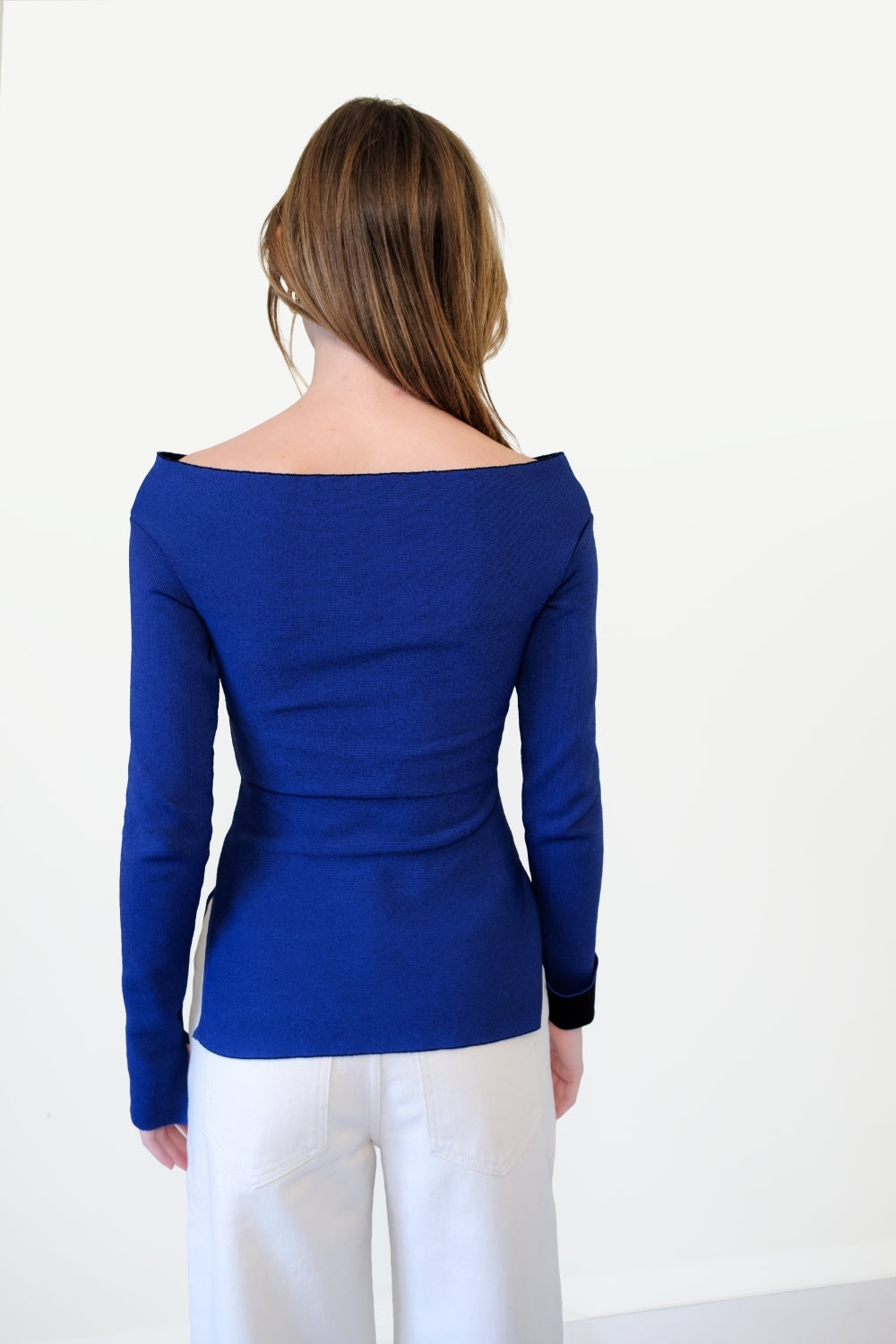 REVERSIBLE KNIT TOP I BLUE SIDE
