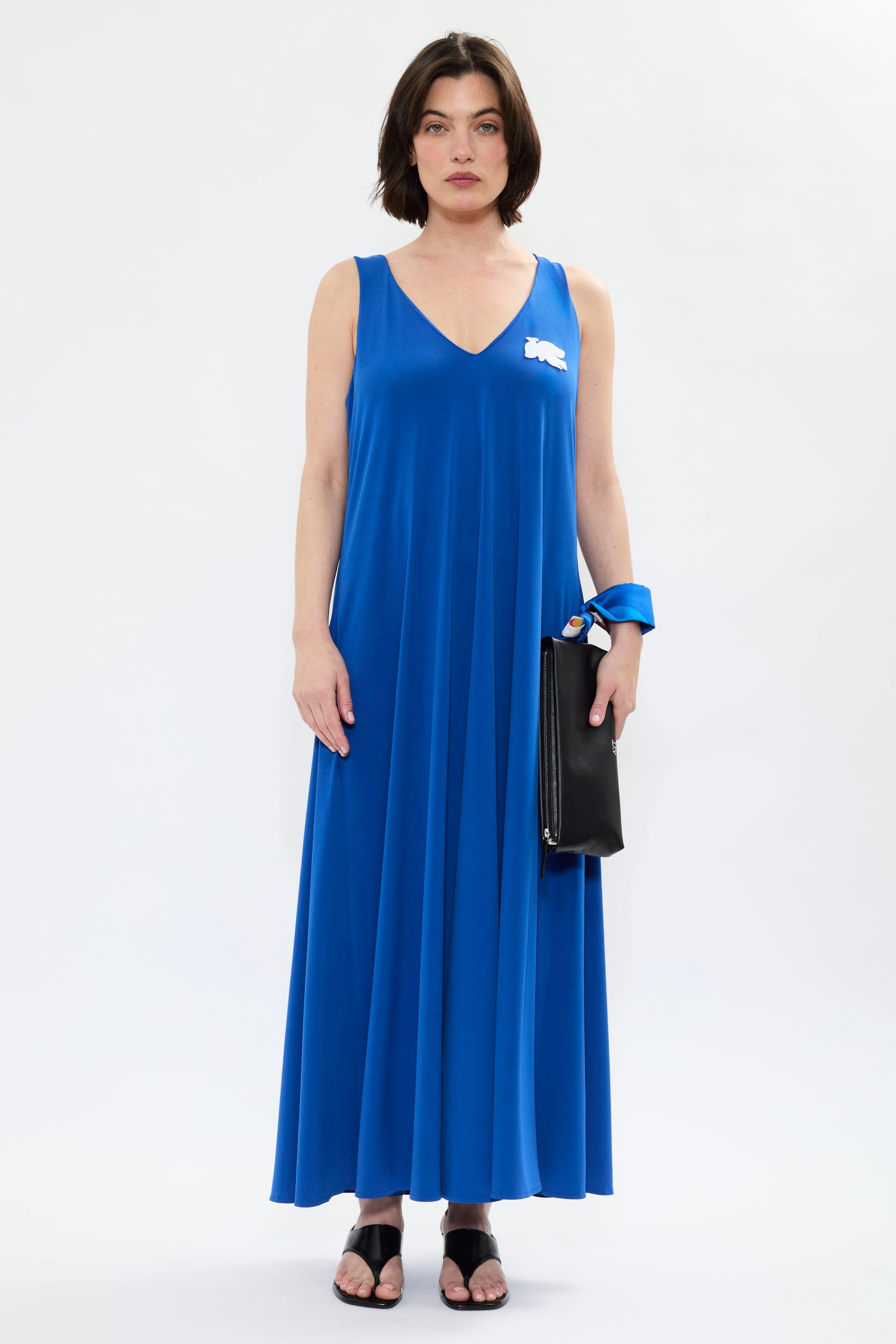‘MIRAGE’ LONG BLUE DRESS | EXCLUSIVE BIRD EMBROIDERY AYT x REMED