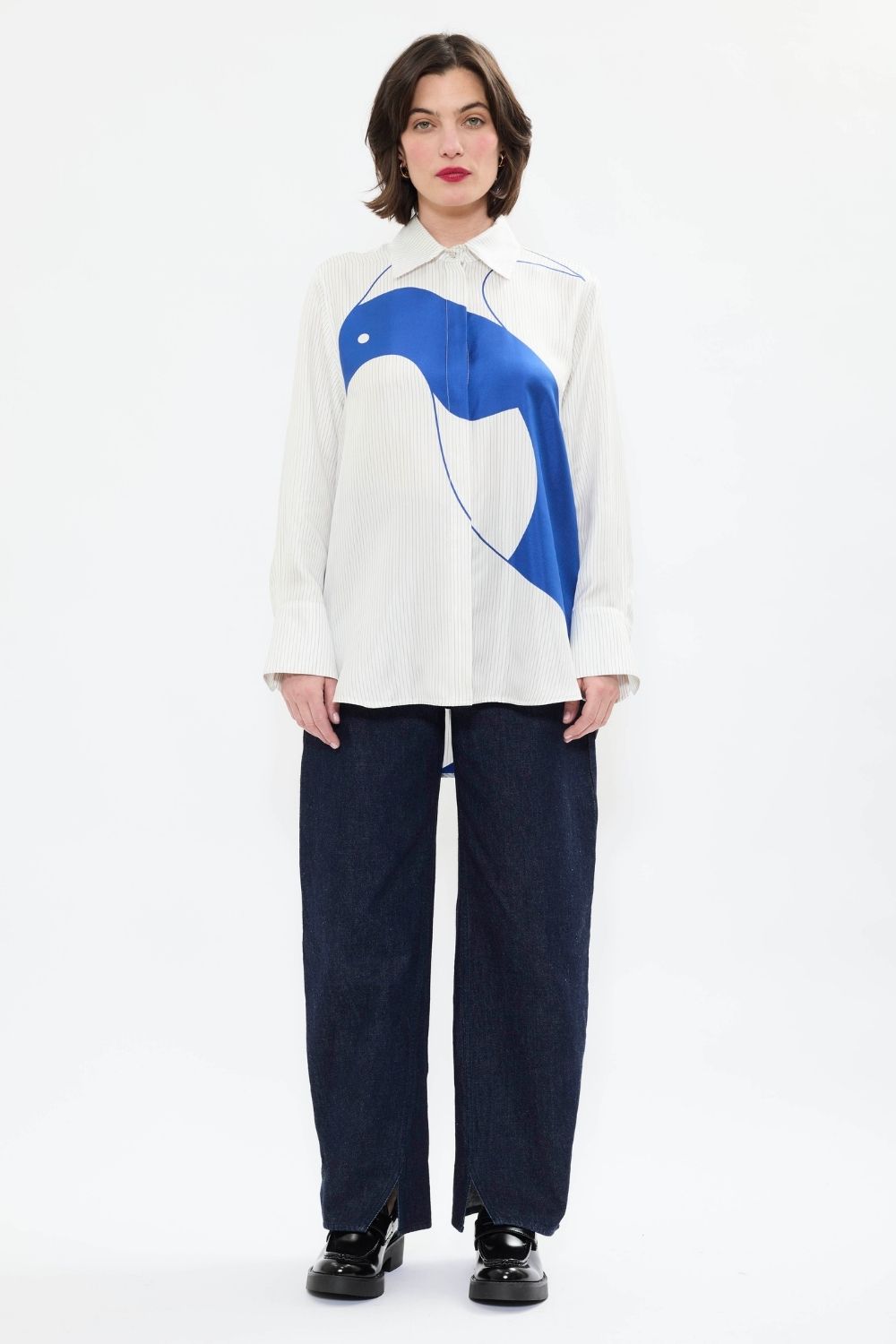 CAMISA 'REVERIE' I CAMISA DE SEDA ESTAMPADA BLANCA